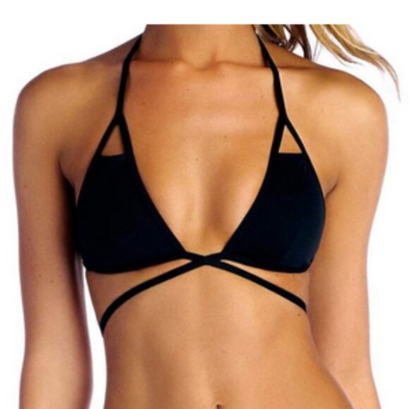 Vitamin A black Serra Keyhole Wrap Bikini Top size small - Picture 1 of 4